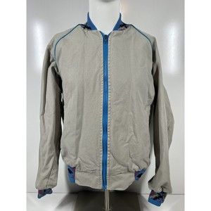 Bandera Outfitters Gray Southwestern Trim Full Zip Up Jacket Mens medium